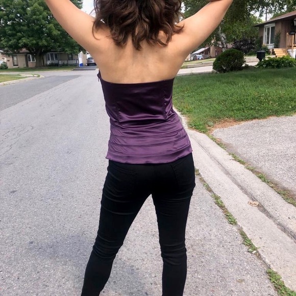 FRENCH TERRY STRAPLESS BUSTIER TOP